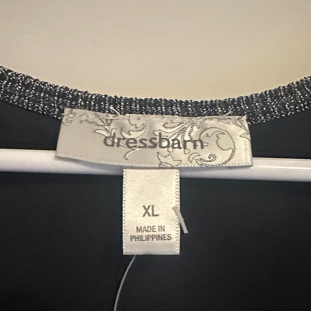 Dressbarn Black and Silver Shimmer Tank Top - Picture 2 of 6